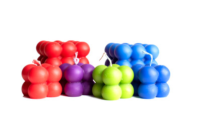 Beautiful handmade colored wax candles