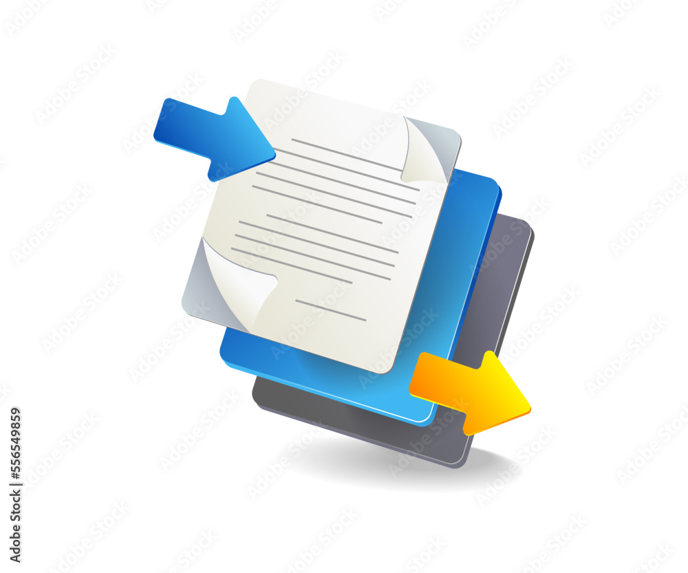 Poster flat isometric 3d illustration sent data line concept