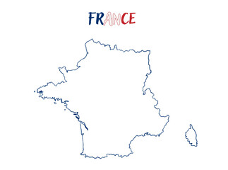 Empty France Map vector illustration