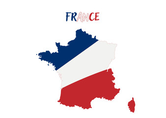 Colorful France Map vector illustration