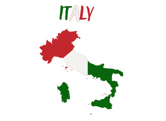 Colorful Italy Map vector illustration