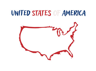 Empty America Map vector illustration