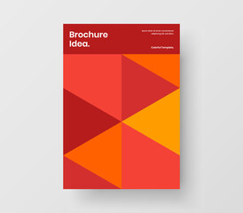Minimalistic corporate cover A4 vector design template. Colorful geometric pattern company brochure illustration.