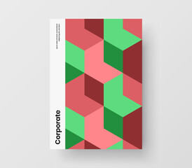 Simple mosaic tiles front page template. Clean book cover A4 vector design concept.