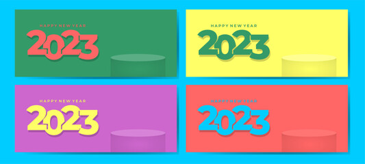 Happy New Year Banner Template or background. Suitable to use on New Year event. Also suitable for uploading social media at New Year event