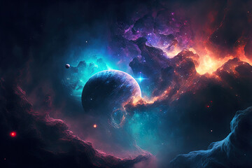 Obraz premium amazing, lovely, and gloomy wallpaper of space with stars. Generative AI
