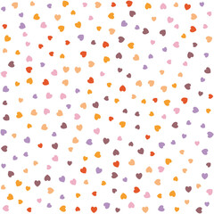 Seamless Hearts Pattern. Cute baby vector background with small hearts, kids girly print, 14 february Valentine backdrop