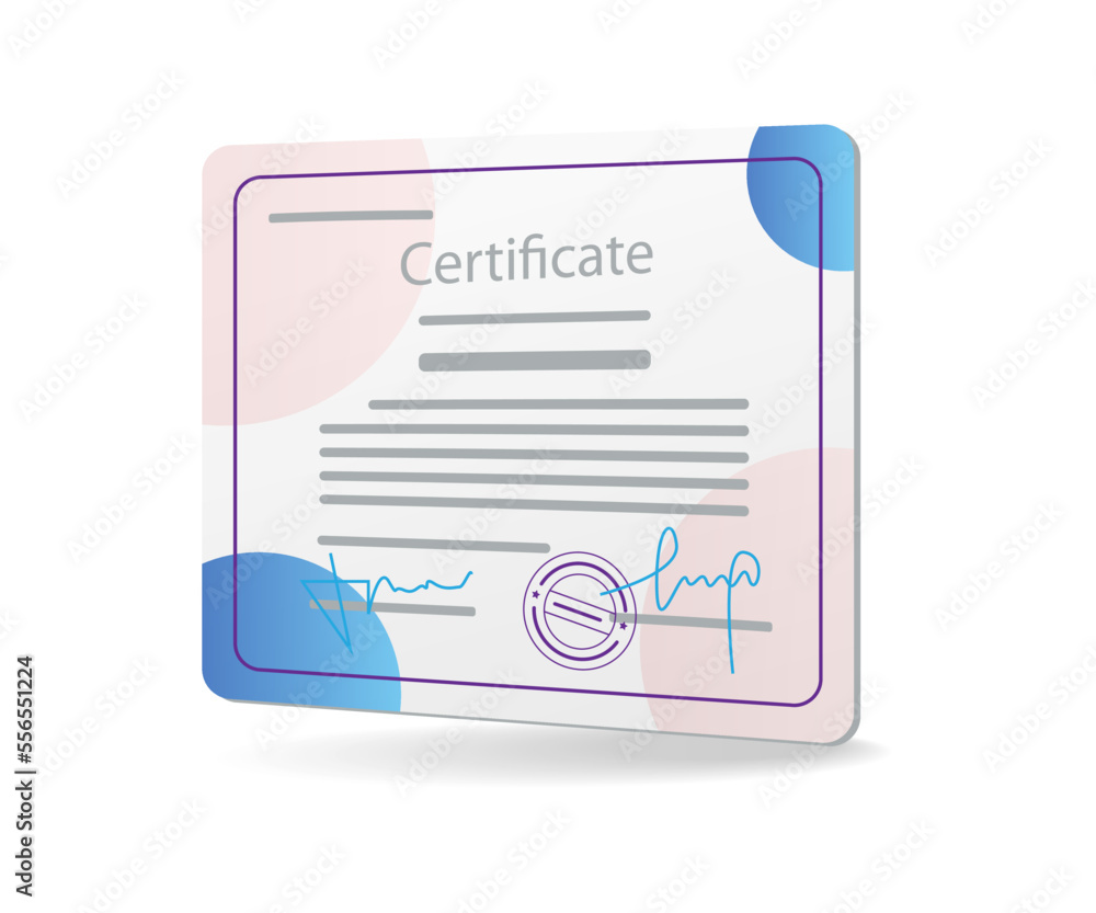 Poster flat isometric 3d illustration abstract certificate concept