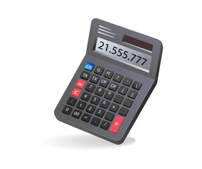 Flat isometric 3d illustration calculation tool concept