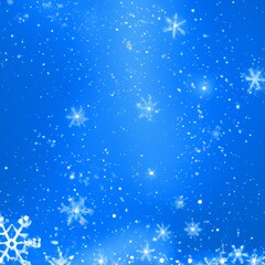 Fototapeta premium Christmas blue background with snow.