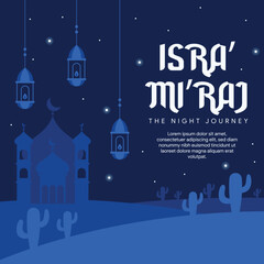 isra miraj banner illustration in flat design