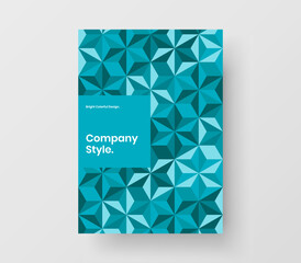 Clean catalog cover design vector template. Premium mosaic shapes placard illustration.