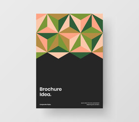 Amazing brochure A4 vector design layout. Minimalistic geometric hexagons magazine cover concept.