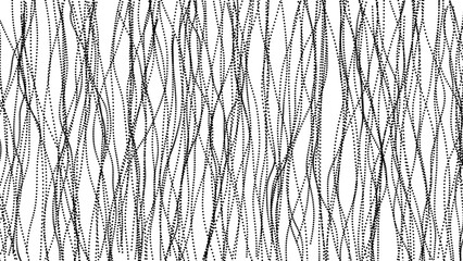 Monochrome grunge black and white matrix. Spotted halftone lines of dots. Visualization of big data. Hacked code. Vector illustration.