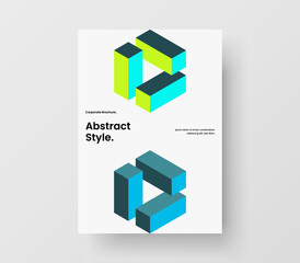 Fototapeta premium Premium corporate brochure A4 vector design concept. Unique mosaic pattern company cover template.