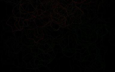 Dark Green, Red vector background with abstract shapes.