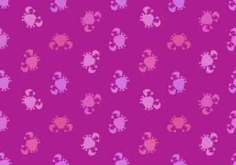 Cartoon silhouette animals seamless crabs pattern for wrapping paper and kids clothes print and fabrics - obrazy, fototapety, plakaty
