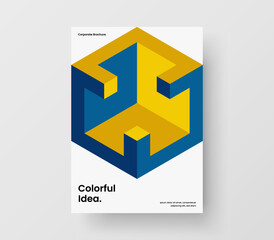 Multicolored company identity design vector illustration. Colorful geometric tiles catalog cover template.