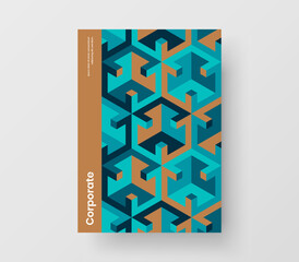 Minimalistic mosaic pattern cover concept. Vivid front page vector design template.