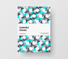 Creative geometric shapes company identity concept. Bright corporate brochure design vector layout.