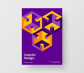 Amazing mosaic hexagons banner illustration. Bright presentation vector design layout.