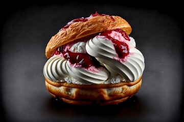 The ice cream of your dreams, Brioche filled with cherry ice cream. 3D Illustration, Digital art - more tasty than the real thing - If that's even possible