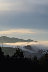 Fototapeta premium Fog over the Sitter viaduct