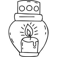 Naklejka premium Glass lamp with candle