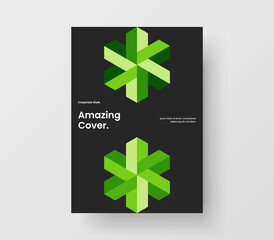 Clean booklet vector design layout. Abstract geometric tiles handbill template.
