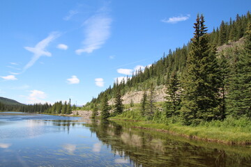 Fototapeta na wymiar lake and mountains, Nordegg, Alberta