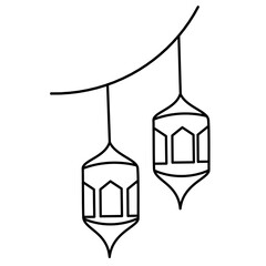 hand drawn islamic lamp