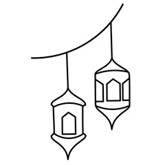 hand drawn islamic lamp