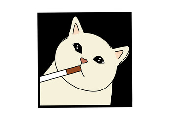 Kitty with a cigarette...