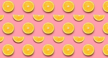 Piece of fresh orange fruit on color background