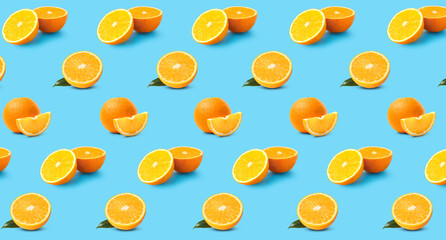 Sweet cut orange on color background