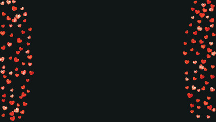 Heart Glitter. Romantic Sparkle For Mother. Graphic Frame. Red Retro Illustration. Beautiful Painting For Discount. Pink Random Banner. Rose Heart Glitter.