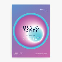 Techno Party. Minimal Pattern For Cover Concept. Trance And Carnival Layout. Wavy Art For Brochure. Linear Disco Event. Purple And Blue Techno Party