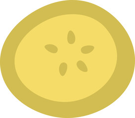 Fototapeta premium Tasty lemon slice for sandwich flat icon