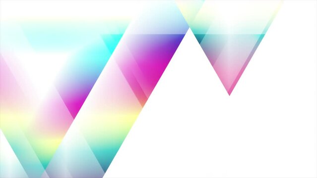 Holographic triangles geometric abstract tech background. Seamless looping colorful motion design. Video animation Ultra HD 4K 3840x2160