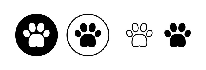 Paw icon vector illustration. paw print sign and symbol. dog or cat paw