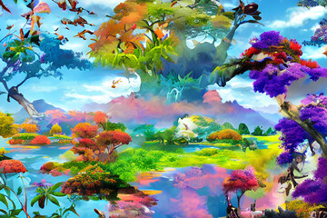 Obraz na płótnie Canvas pintura paisagens