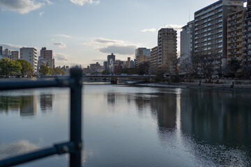 広島市内の夕方の風景