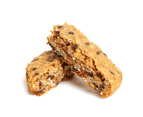 Tasty biscotti cookies isolated on white background