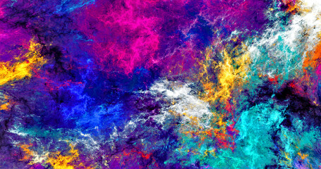 Fototapeta na wymiar Abstract paint texture with noise effect. Multicolor painting pattern. Bright background. Fractal artwork for creative graphic design