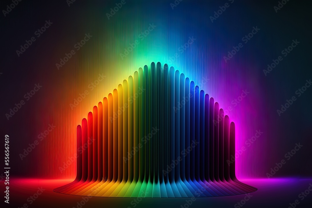 Poster colorful gradient backdrop with neon led light. generative ai