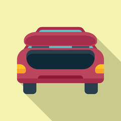 Open car trunk icon flat vector. Door baggage. Side bag