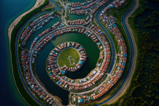 aerial picture of Turkey's Kocaeli province's Gebze area. Generative AI