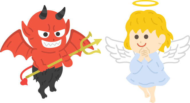 天使と悪魔のイラスト