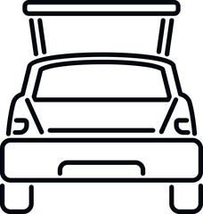 Car trunk icon outline vector. Open vehicle. Door baggage