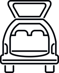 Side back trunk icon outline vector. Door vehicle. Empty travel